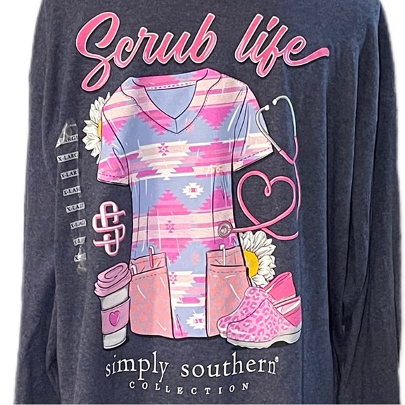 ✨🆕👚🩺SIMPLY SOUTHERN SCRUB LIFE LOGO TEE🩺👚 - Picture 4 of 8